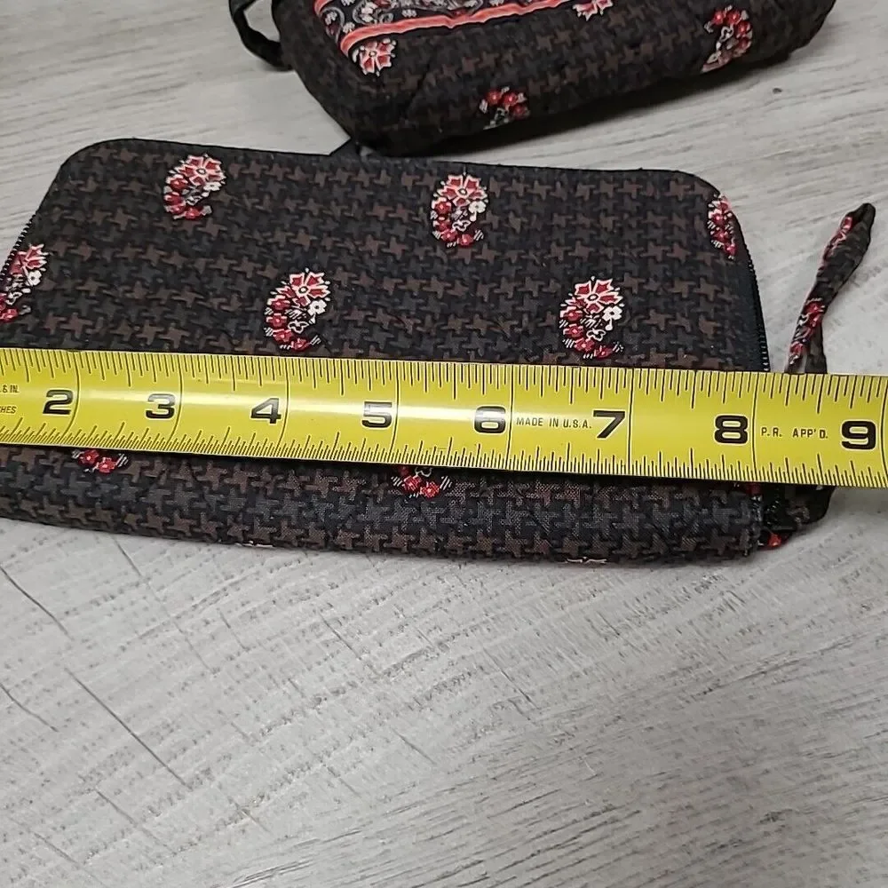 Vera Bradley Fall 2006 Houndstooth Brown Purse Bag Wallet Makeup Bag 3-piece - Picture 12 of 12